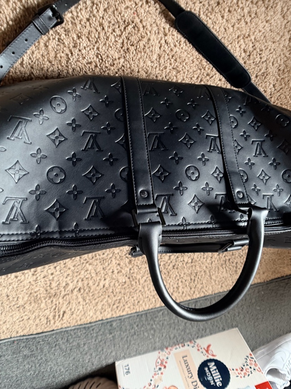 Louis Vuitton Black Monogram Embossed Travel Bag - Picture 4 of 4